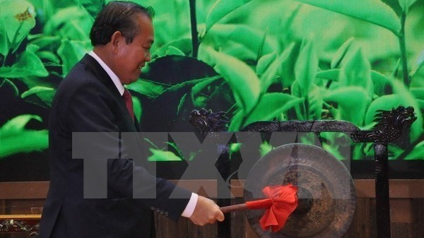 Deputy Prime Minister Truong Hoa Binh at the opening of the 14th CAEXPO (Photo: VNA)