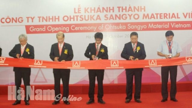 Ohtsuka Sangyo Material Vietnam has put into operation its newest factory in Dong Van 3 IZ in Duy Tien, Ha Nam, on October 5. (Credit: baohanam.com.vn)