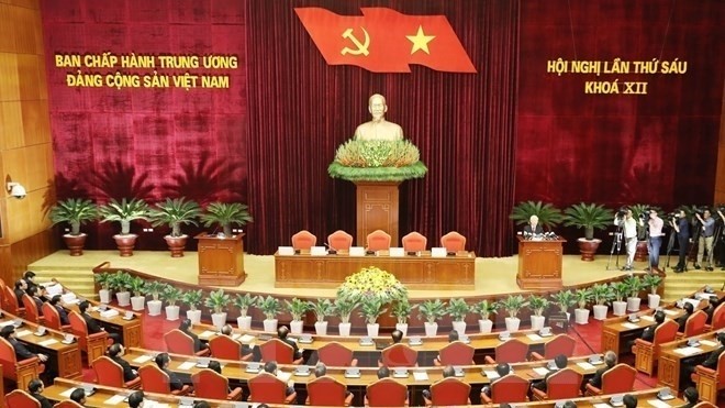 A view of the sixth session of the 12th Party Central Committee (Photo: VNA)