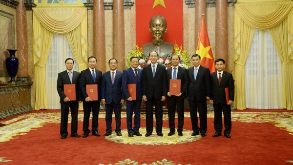President Tran Dai Quang and new ambassadors