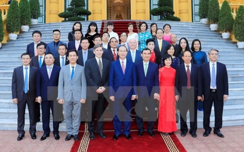 President Tran Dai Quang and sponsors (Photo: VNA)