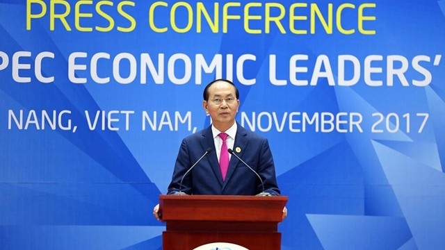 President Tran Dai Quang speaking at the APEC Economic Leaders' Meeting 