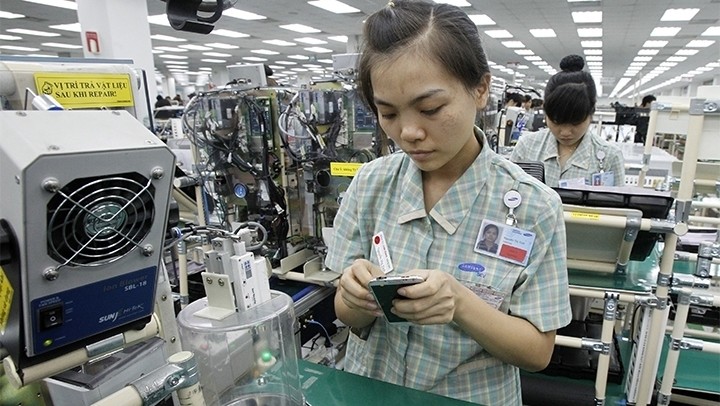 Electronic components assembling at Samsung Vietnam at the Yen Phong Industrial Zone in Bac Ninh Province.