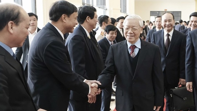 Party Secretary General Nguyen Phu Trong and delegates at the event (Photo: laodong.vn)