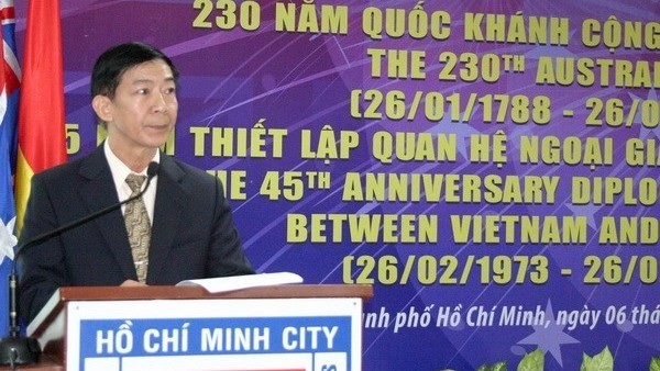 HUFO Vice President Nguyen Van Manh speaks at the ceremony. (Photo: VNA)