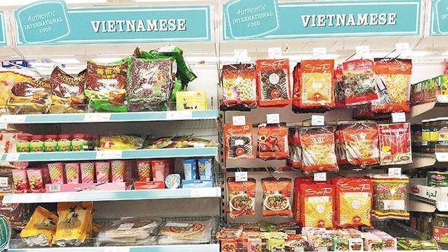 The Vietnamese food corner in a foreign supermarket