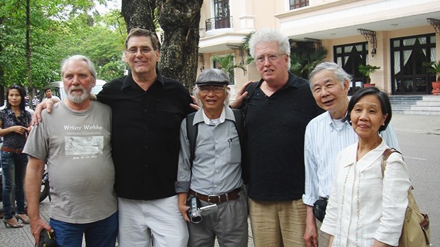 Phan Thi Ngoc Chan and translator Nguyen Ba Chung (right) at the 2012 Vietnam - US Literature Forum.