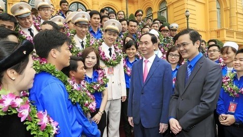 President Tran Dai Quang and outstanding HCMCYU members 
