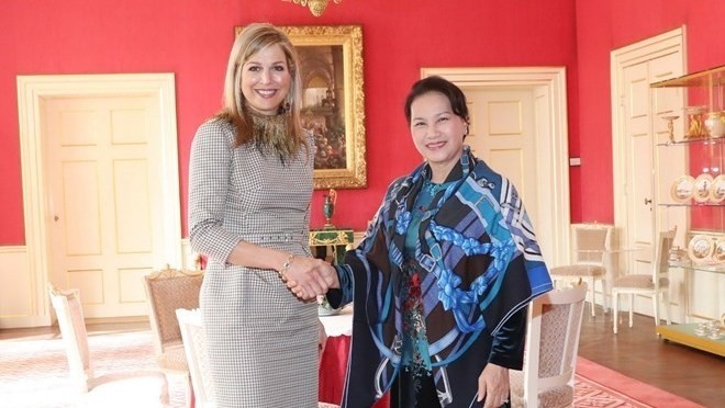 NA Chairwoman Nguyen Thi Kim Ngan and Queen of the Netherlands Maxima Zorreguieta Cerruti. (Source: VNA)