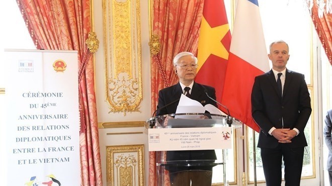 Party General Secretary Nguyen Phu Trong speaks at the ceremony. (Source: VNA)