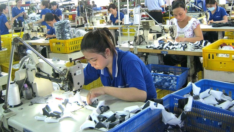 Workers at Tri-Viet International Co.,Ltd, a wholly Japan invested company in Can Tho city (photo: baocantho.com.vn)