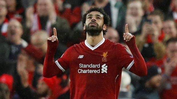 Liverpool's Mohamed Salah celebrates scoring their first goal during Liverpool vs AS Roma match on Apr 24, 2018. (Photo: Reuters/Phil Noble)  