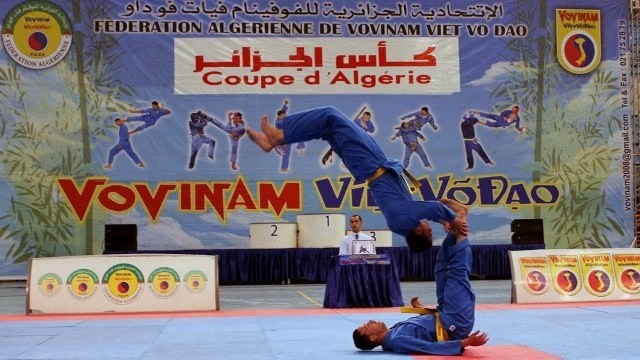 Martial artists compete at the event. (Photo: VNA)