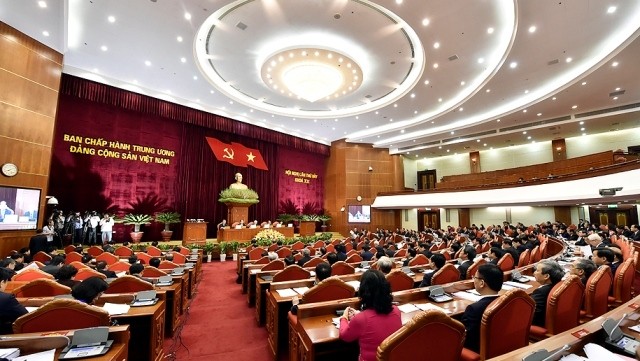 The 12th-tenure Party Central Committee convenes its seventh plenary session in Hanoi on May 7. (Photo: VGP)