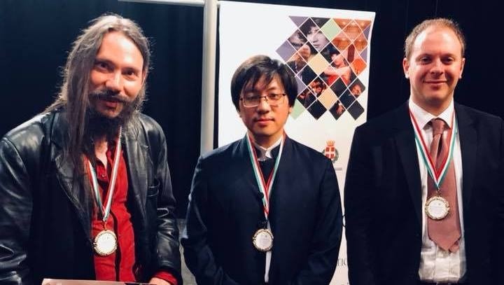 Pianist Luu Hong Quang (middle) won second prize at the Oleggio International Piano Competition (Photo credit: Pianist Luu Hong Quang)