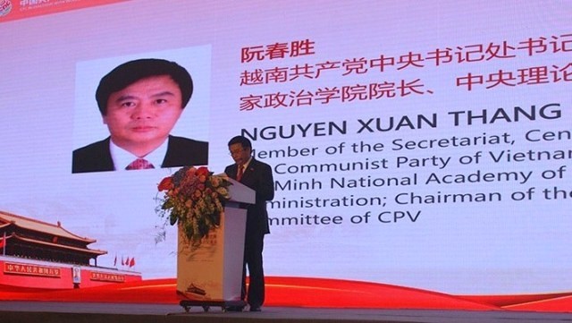 Secretary of the Communist Party of Vietnam Central Committee Nguyen Xuan Thang speaks at a seminar on Karl Marx’s ideology in the 21st century and the future of socialism in the world. (Photo: VOV)