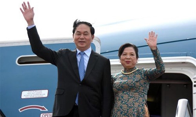 President Tran Dai Quang and his spouse 