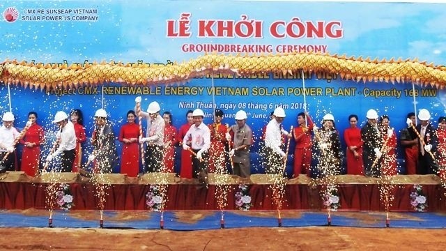 The ground-breaking ceremony for the CMX RE Sunseap Vietnam solar project.