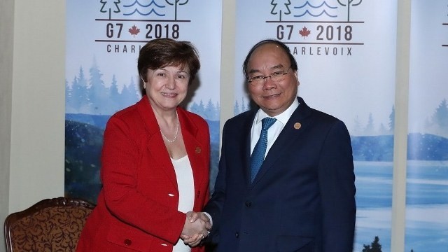 PM Nguyen Xuan Phuc and Chief Executive Officer of the World Bank Kristalina Georgieva. (Photo: VNA)