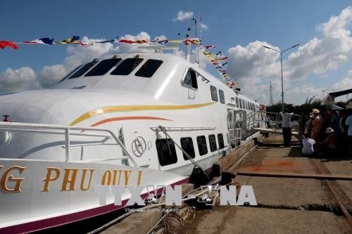 High-speed boat Superdong operates on the Phan Thiet - Phu Quy route. (Photo: VNA)