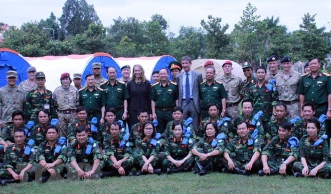 Members of Vietnam’s first field hospital for UN peacekeeping mission (Photo: VNA)