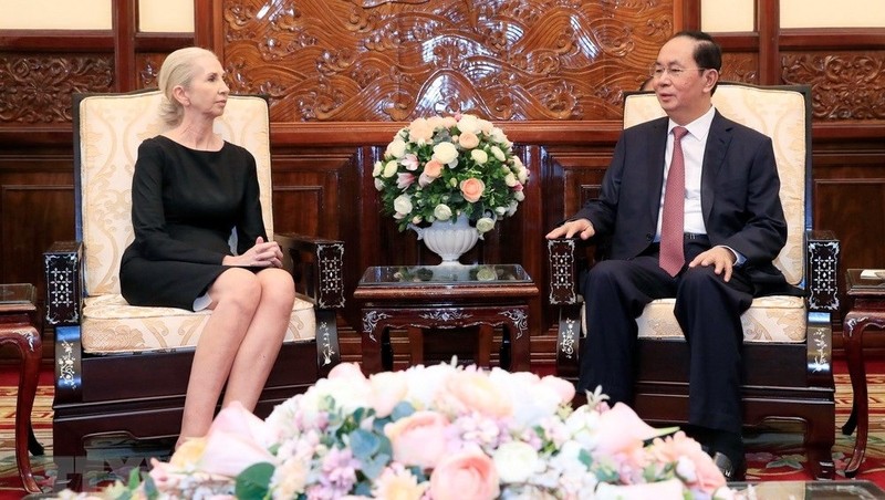 President Tran Dai Quang and outgoing Norwegian Ambassador Siren Gjerme Eriksen (Source: VNA)