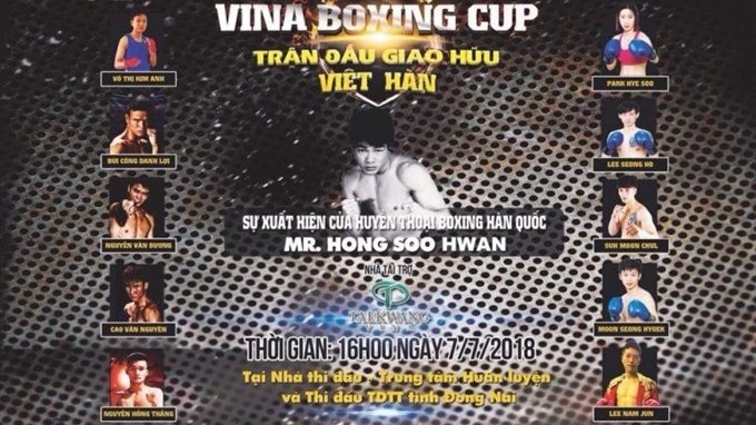 The poster of the Vina Boxing Cup 2018. (Photo vothuat.vn)