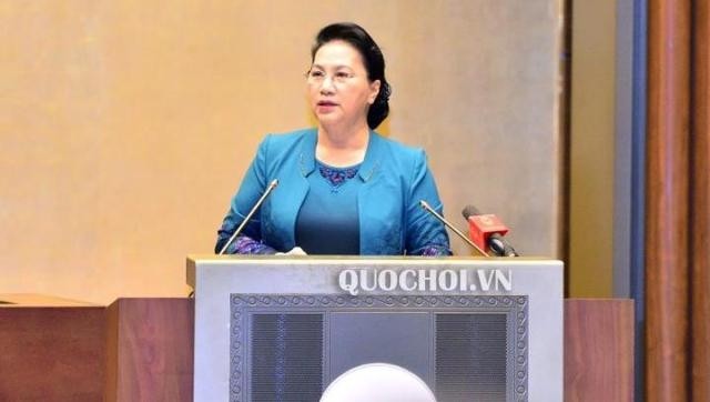 NA Chairwoman Nguyen Thi Kim Ngan addressing the event (Photo: quochoi.vn)