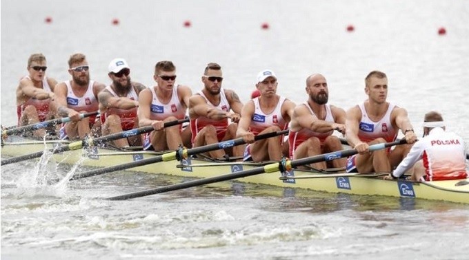 2018 European Championships - Rowing, Lightweight Men's Eight Heat 1 - Strathclyde Country Park, Glasgow, Britain - August 2, 2018 - Team Poland competes. (Photo: Reuters)