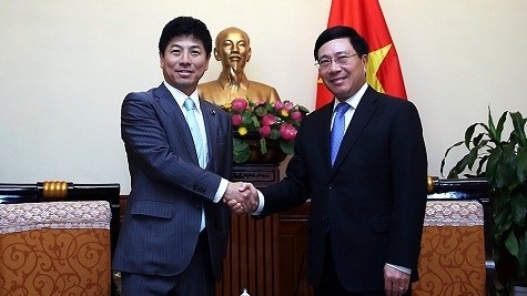 Deputy Prime Minister cum Foreign Minister Pham Binh Minh and Japanese State Minister for Foreign Affairs Kazuyuki Nakane (Image: VGP)