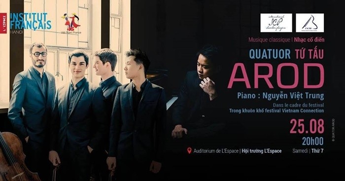 August 20-26: Classical Concert with Quatuor Arod and Nguyen Viet Trung in Hanoi