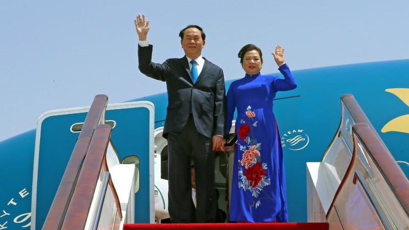 President Tran Dai Quang and his spouse (Image: Thanh Nien)