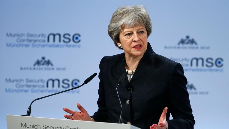 PM Theresa May talks at the Munich Security Conference in Munich, Germany, on February 17, 2018. (Photo: Reuters)