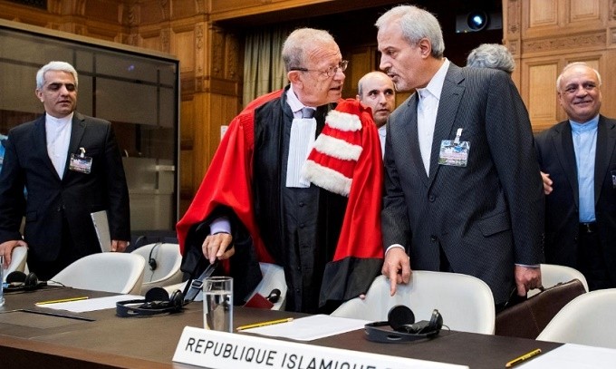 Mohammed Zahedin Labbaf, Director of the Center for International Legal Affairs of the Islamic Republic of Iran, is seen before a hearing for alleged violations of the 1955 Treaty of Amity between Iran and the US, at the International Court in The Hague, Netherlands August 27, 2018. (Reuters)