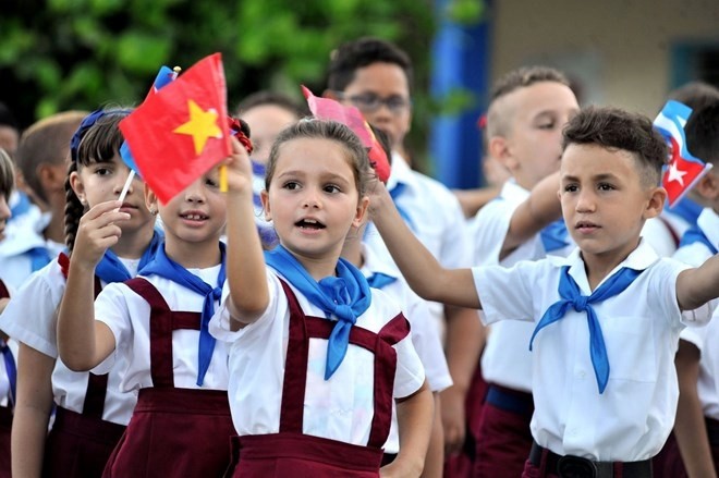 Students of the Vo Thi Thang primary school in Havana, Cuba.