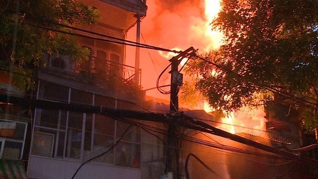 The house fire at La Thanh Street in central Hanoi