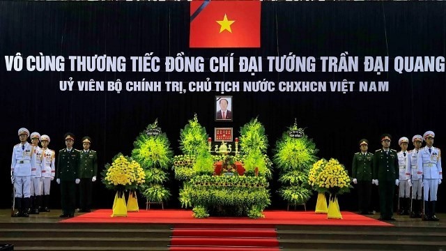 The respect-paying ceremony for President Tran Dai Quang starts at 7am on September 26 at the National Funeral Hall at No. 5, Tran Thanh Tong Street, Hanoi (Photo: VNA)