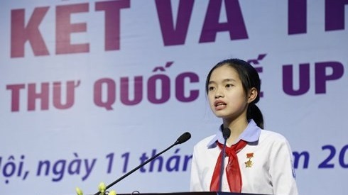 Nguyen Thi Bach Duong, a student of Nguyen Trai Secondary School, Nam Sach district, Hai Duong province, has been awarded third prize in the 47th Universal Postal Union (UPU) International Letter-Writing Contest.