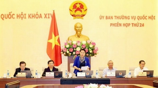 NA Chairwoman Nguyen Thi Kim Ngan speaks during the 24th meeting of the 14th NA Standing Committee. (Photo: VNA)