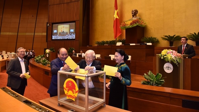 The National Assembly votes on a new president on the morning of October 23. (Photo: Duy Linh)