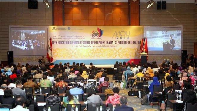 The 32nd annual conference of the Asian Association of Open Universities opened in Hanoi on October 24. (Photo: VNA)