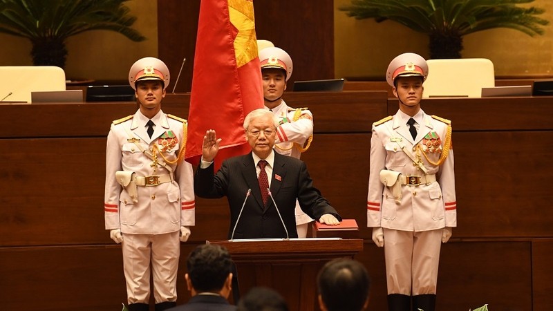 General Secretary Nguyen Phu Trong is sworn in as President of Vietnam. (Photo: Duy Linh)