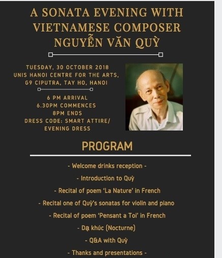 October 29 – November 4: A Sonata Evening with Composer Nguyen Van Quy