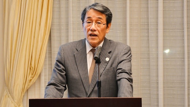 Japanese Ambassador to Vietnam, Umeda Kunio, speaks at the launch of the new project. (Photo: qdnd.vn)