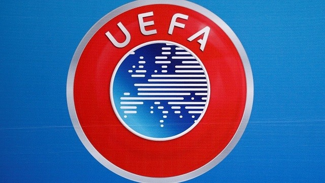 A logo is pictured on a backdrop before a news conference after an UEFA Executive Board meeting in Nyon, Switzerland, December 9, 2016. (Photo: Reuters)