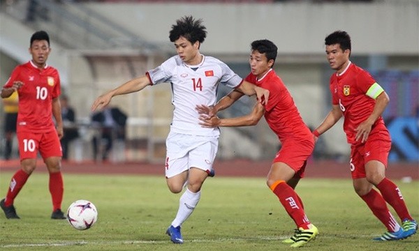 Cong Phuong opens the scoring for Vietnam. (Photo: vnexpress.net)