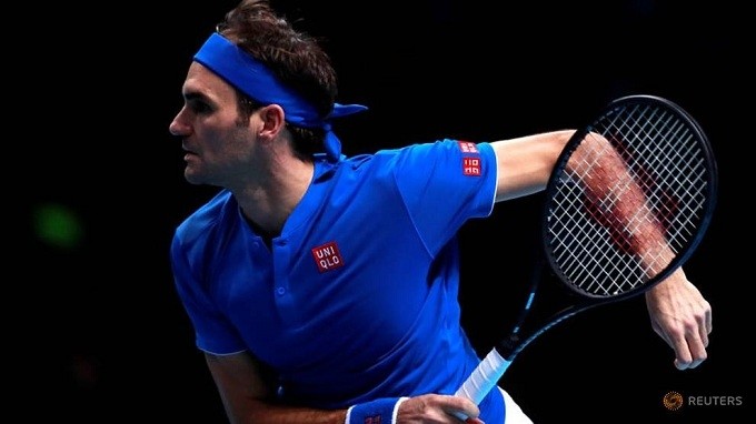 Switzerland's Roger Federer in action during his group stage match against Austria's Dominic Thiem. (Reuters)