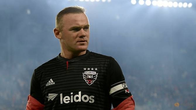Wayne Rooney on the field before the game against the Columbus Crew at Audi Field. (Reuters)