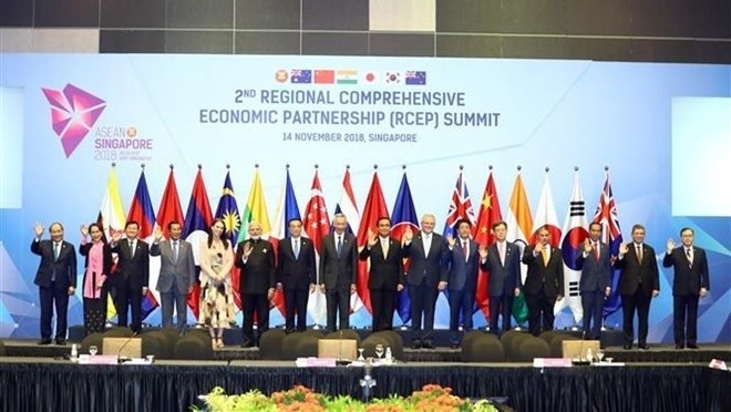 Leaders of RCEP countries pose for a photo on November 14 (Photo: VNA)