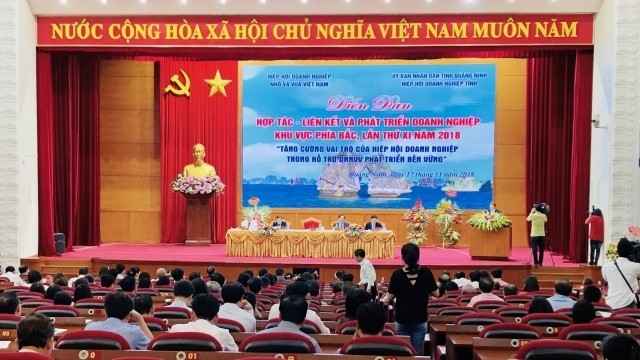 The forums attracts more than 500 delegates from the government and businesses. (Photo: Quang Tho)